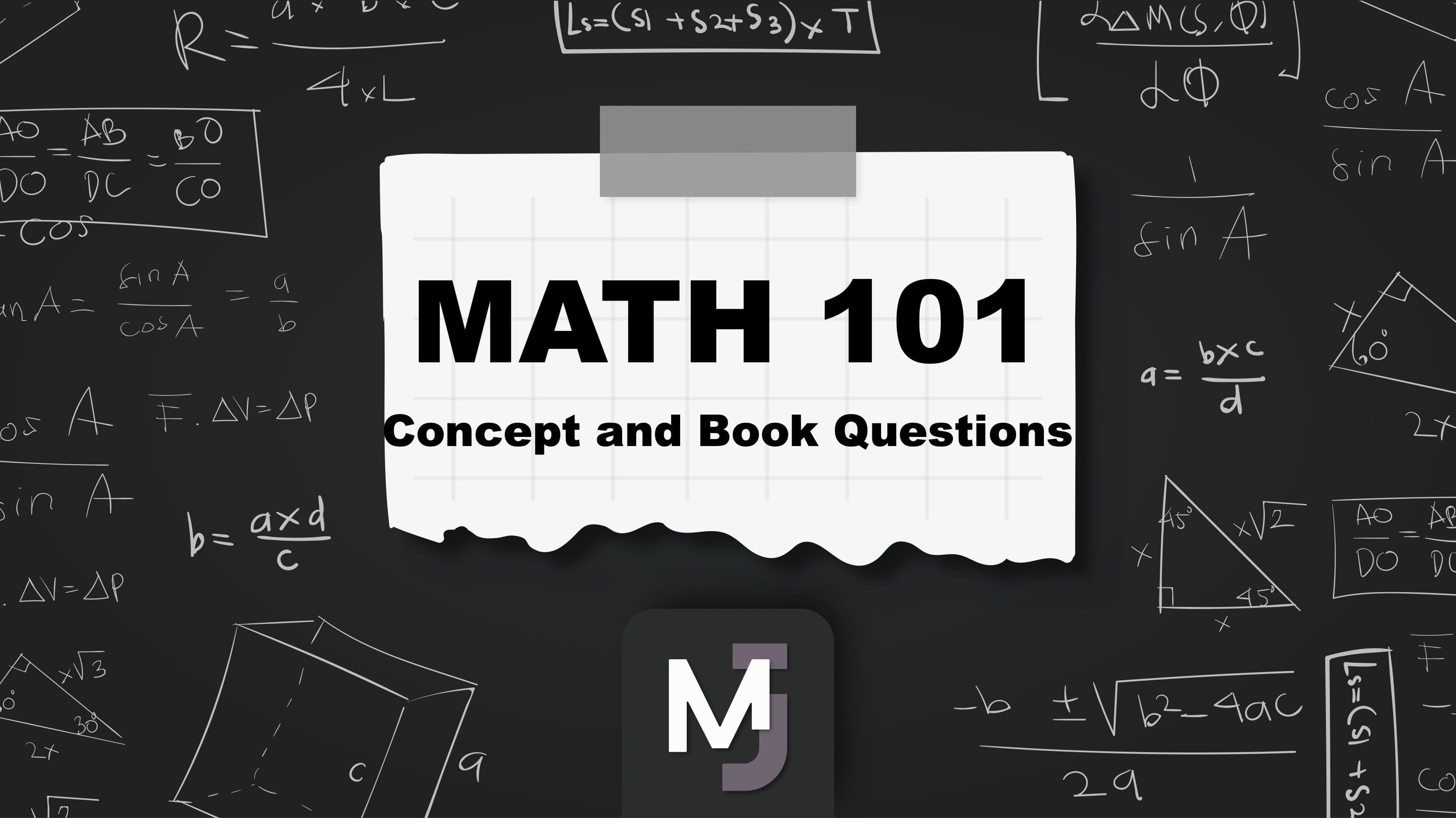 MATH101 CONCEPT AND BOOK QUESTIONS